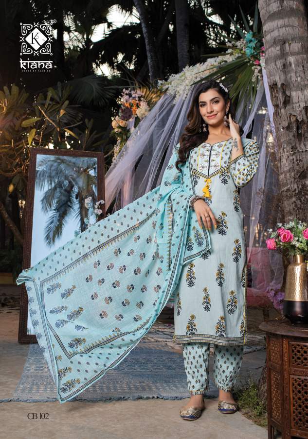 Kiana Cotton Bloosom Fancy Regular Wear Printed Kurti With Pant And Dupatta Readymade